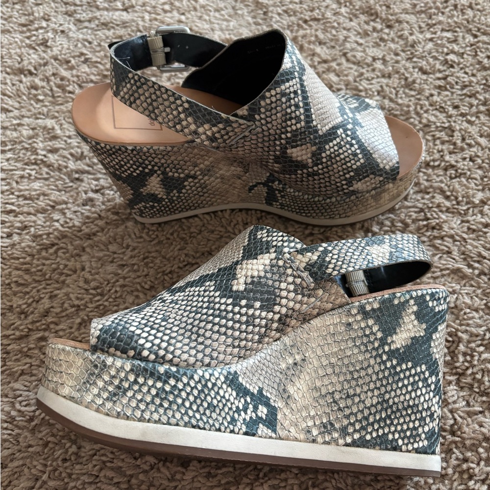 Dolce Vita Snake Print Wedge Sandals